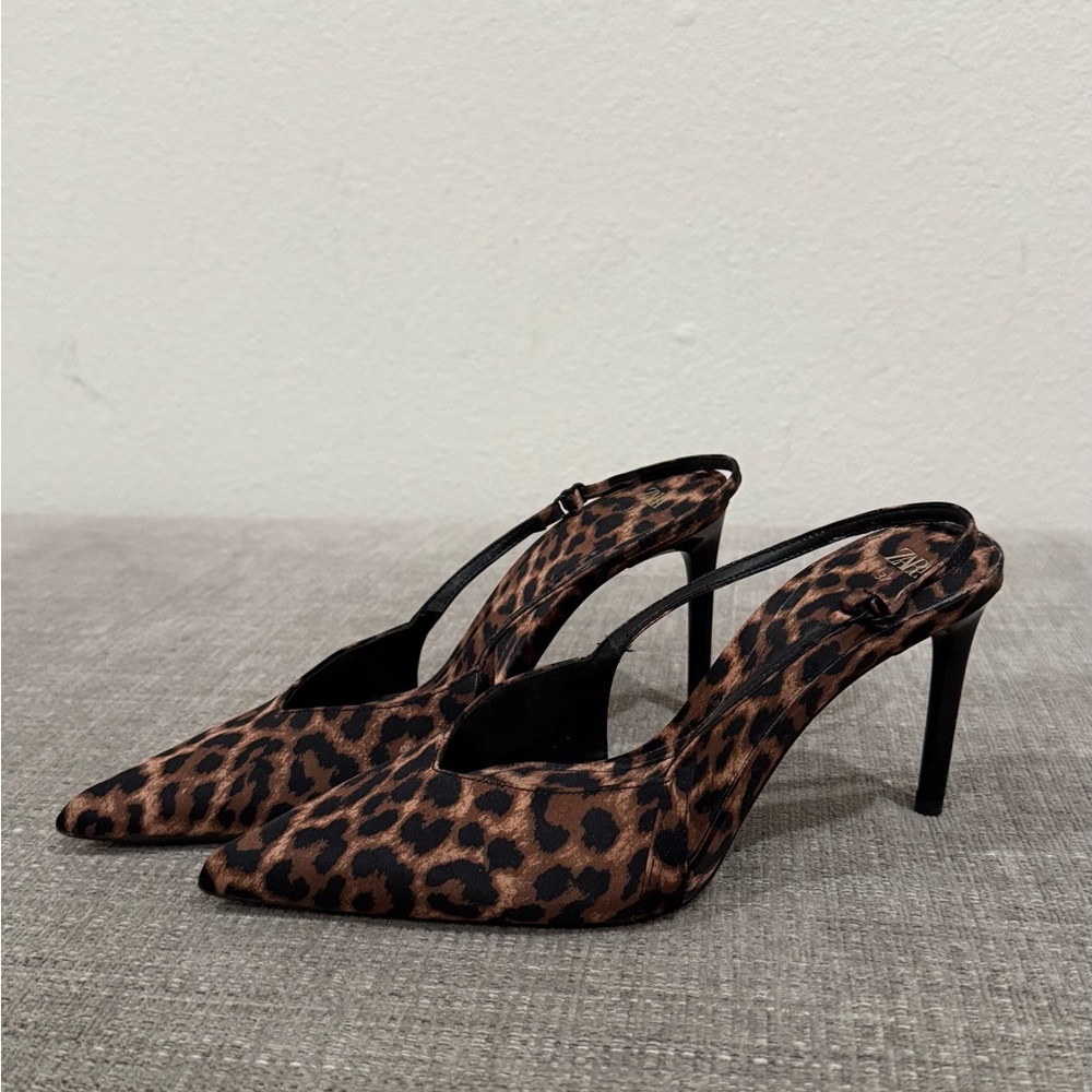 Leopard Print Slingback Heels